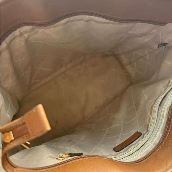 Michael Kors Chocolate Brown Leather Tote with MK Charm - Picture 6 of 14